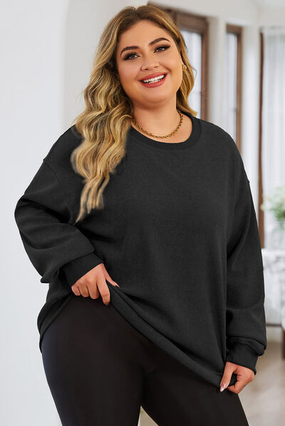 Round Neck Dropped Shoulder Sweatshirt