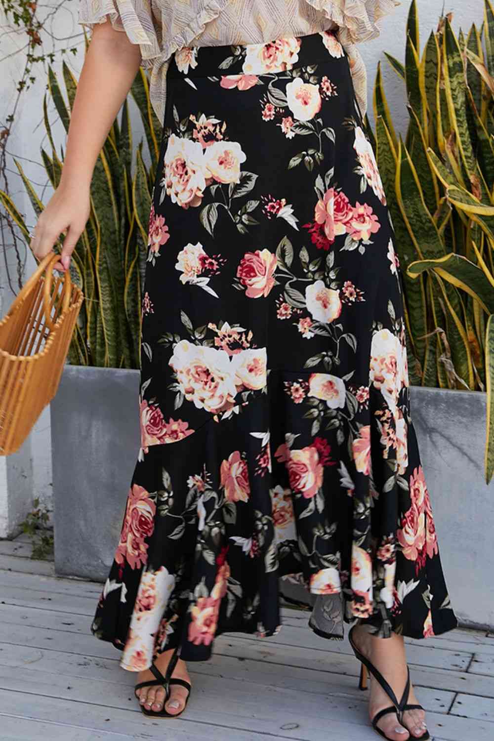 Floral High-Rise Skirt