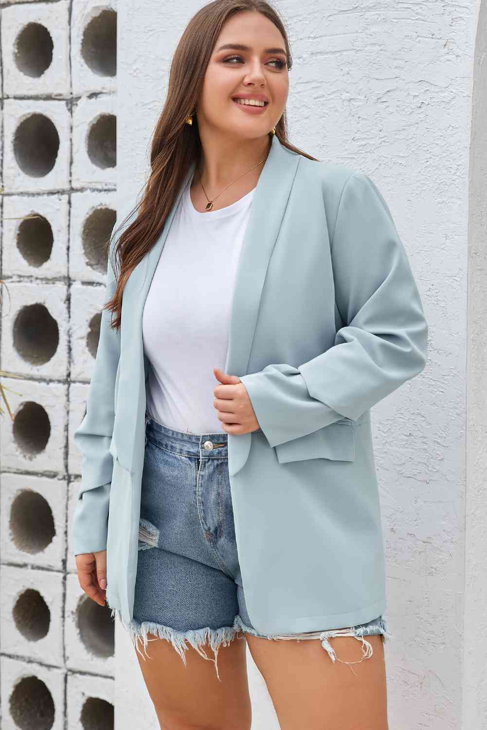 Shawl Collar Long Sleeve Blazer