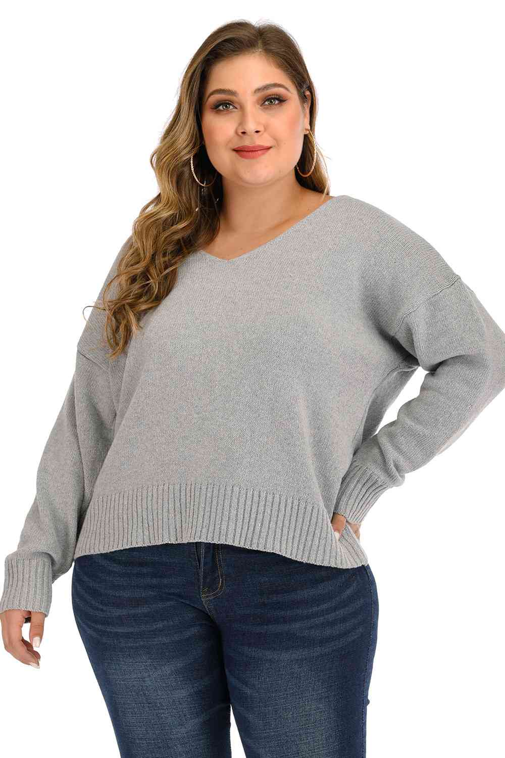 V Neck Pullover Sweater