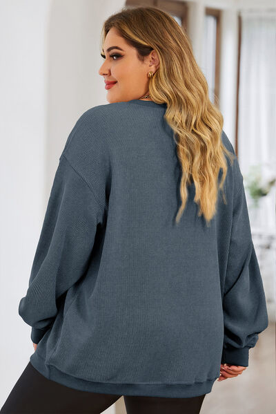 Round Neck Dropped Shoulder Sweatshirt