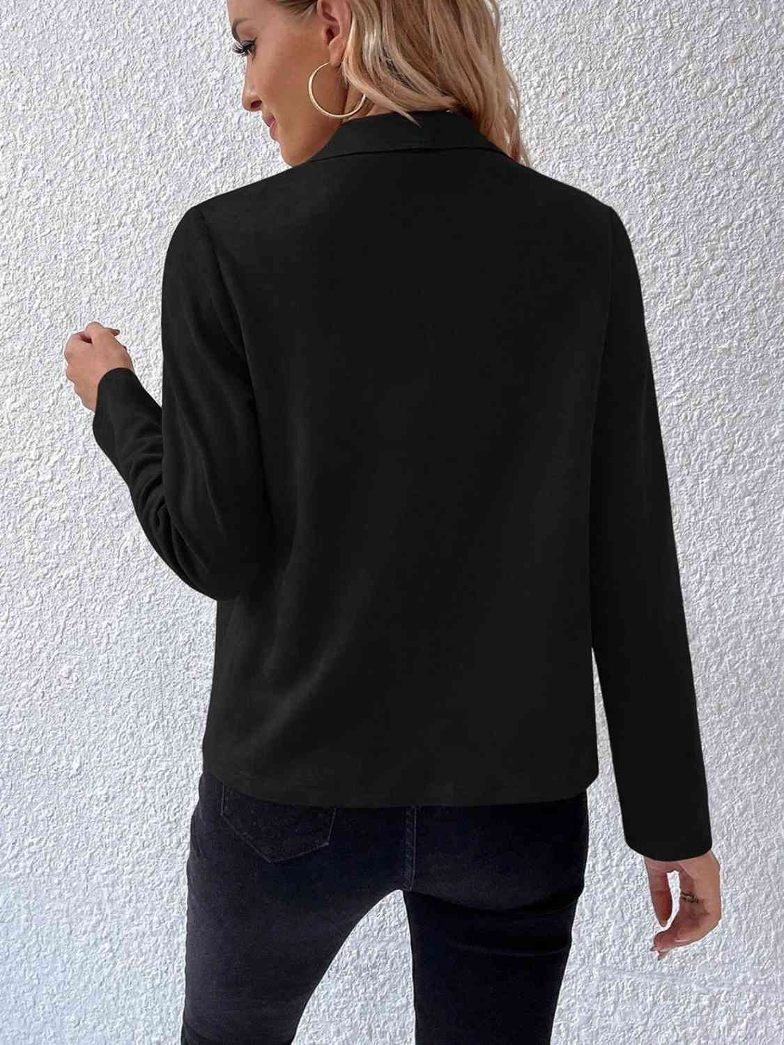 Collared Neck Long Sleeve Jacket