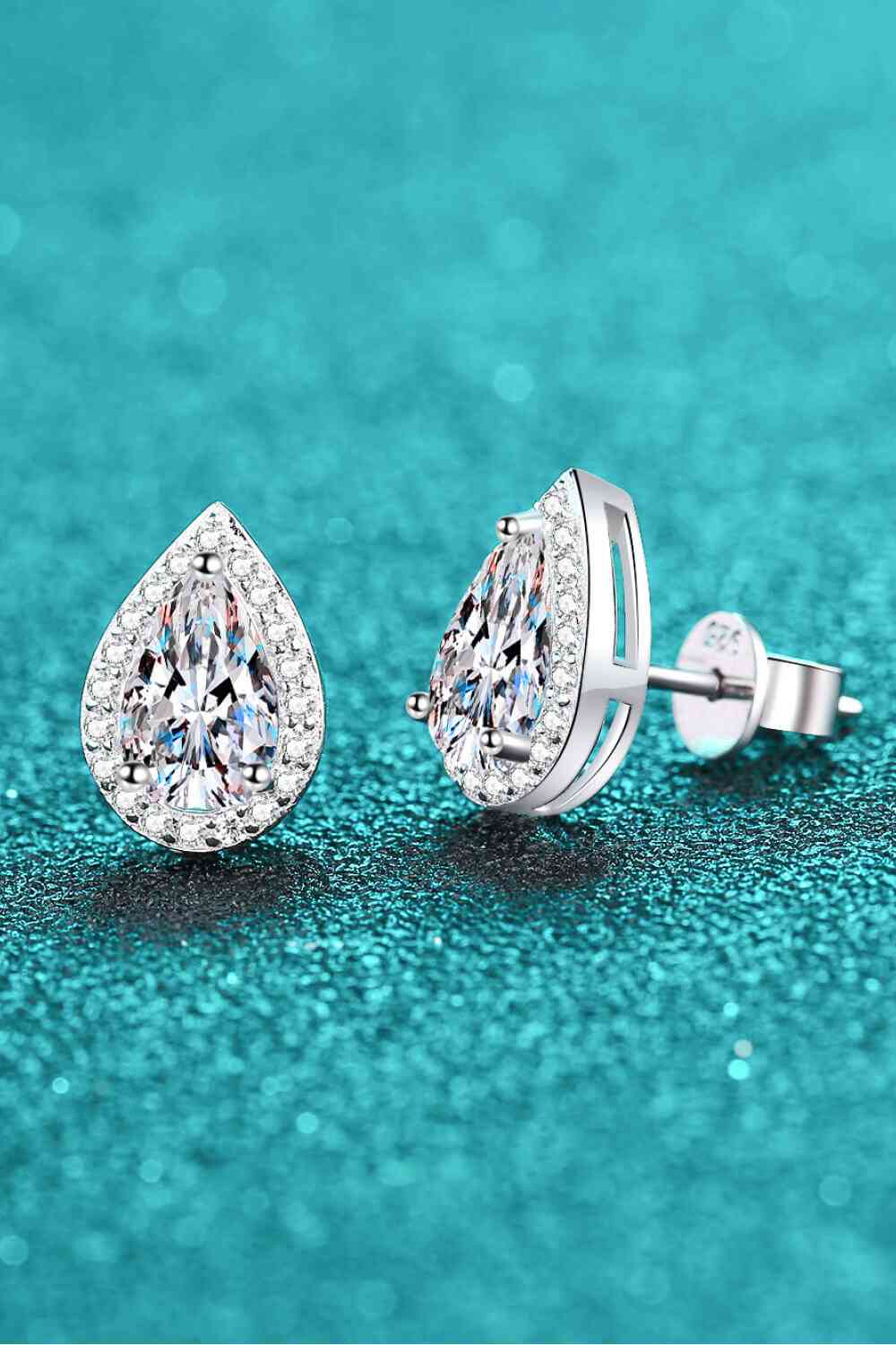 Moissanite Teardrop Stud Earrings