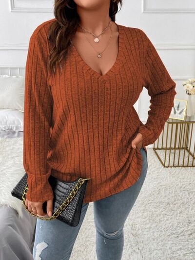 V-Neck Long Sleeve T-Shirt