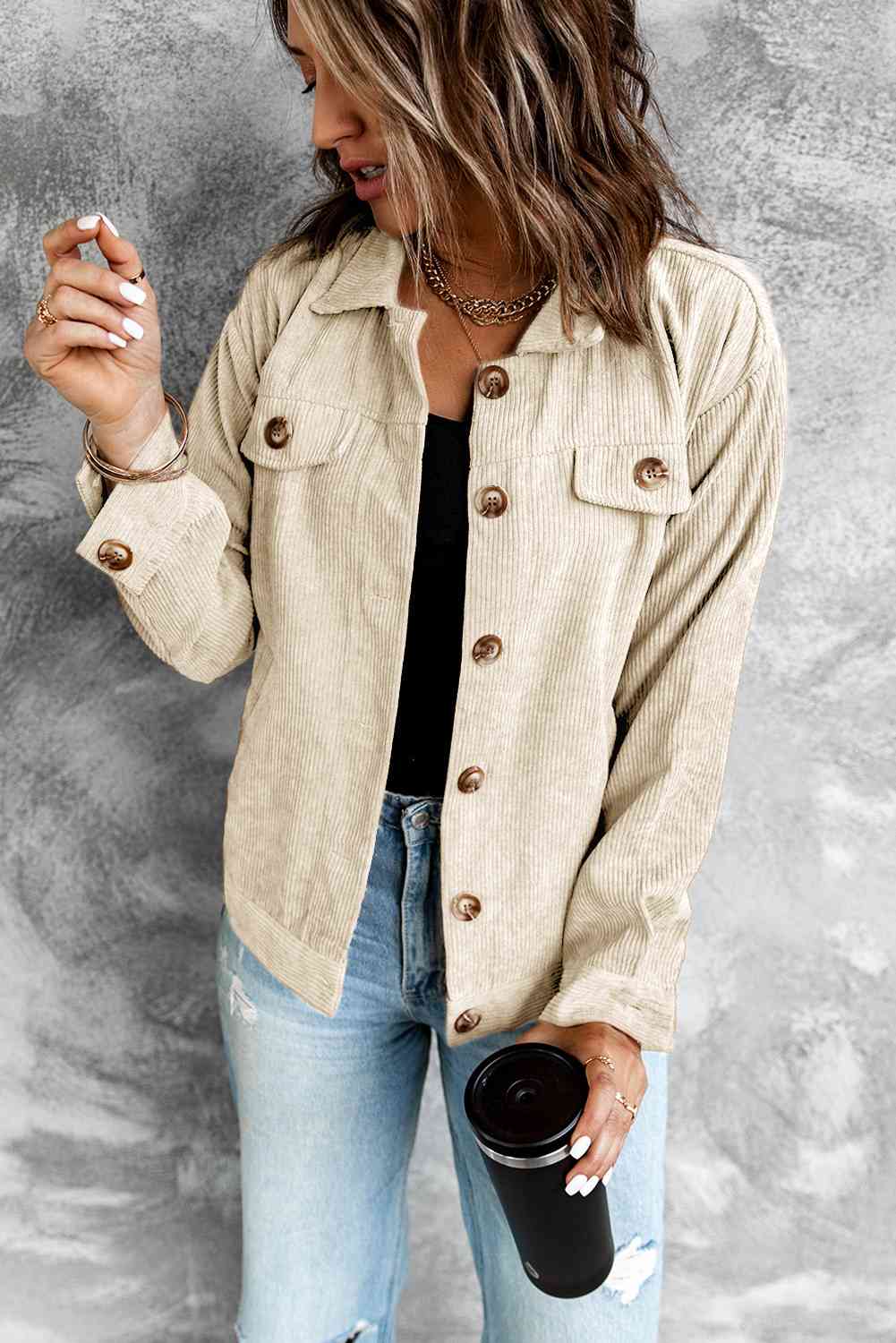 Corduroy Long Sleeve Jacket