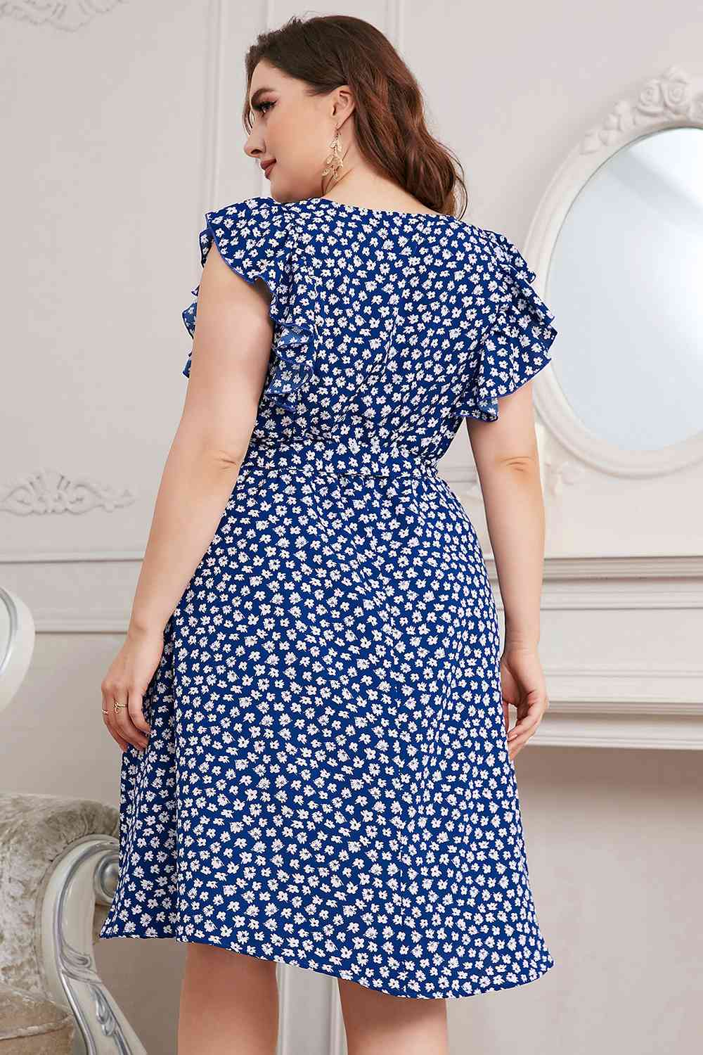 Round Neck Tie Waist Dress